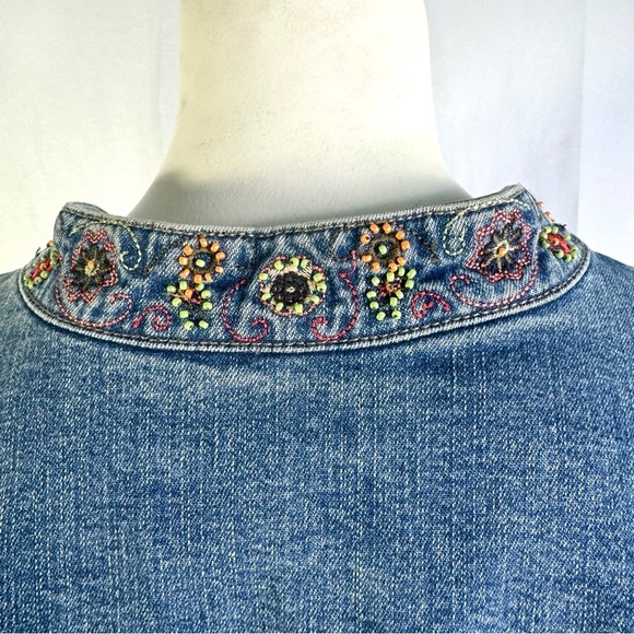 C.J BANKS JEANS JACKET STRETCH JEANS COAT Y2K PLUS SIZE WOMEN SIZE 3X - Picture 15 of 17